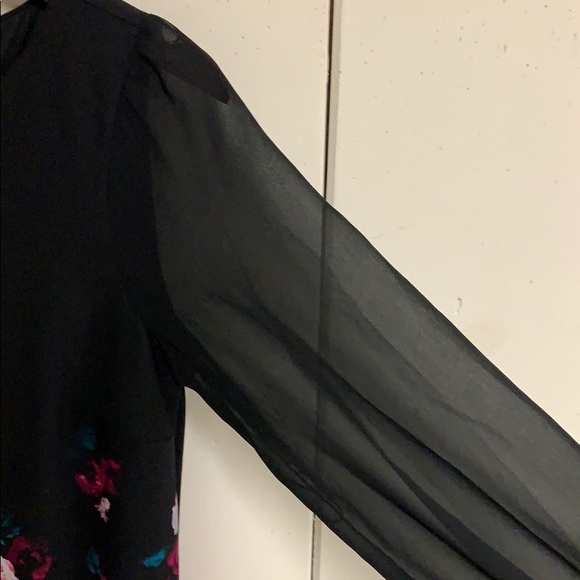 WHBM Midi Dress Black Floral Size 6 - Picture 4 of 6